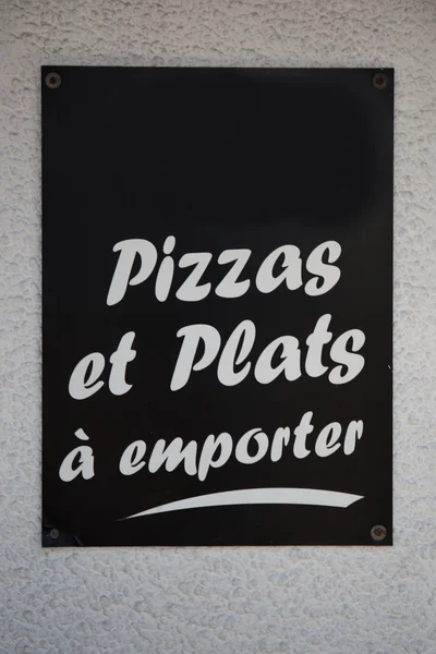 Sinal de Pizza e levar embora — Fotografia de Stock