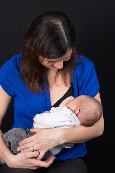 Baby girl breast feeding — Stock Photo, Image