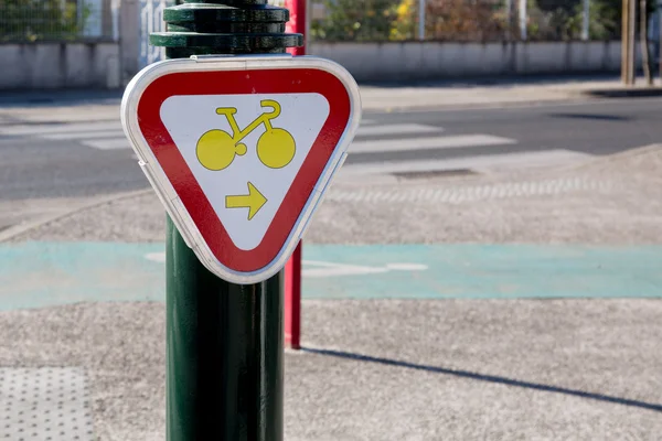 Tecken på cykeln körfält — Stockfoto