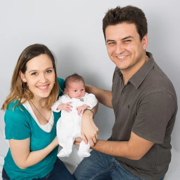 Proud Parents With their Baby at Home — Stock Photo, Image