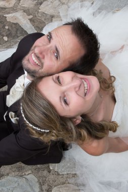 Gelin ve Damat Düğün Portreler doğada