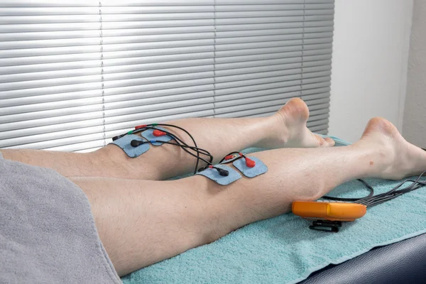 Electrodes on the body of the man — Stock Photo, Image