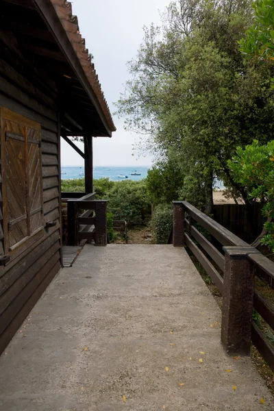 Beautiful Private terrace at the beach front Royalty Free Stock Photos