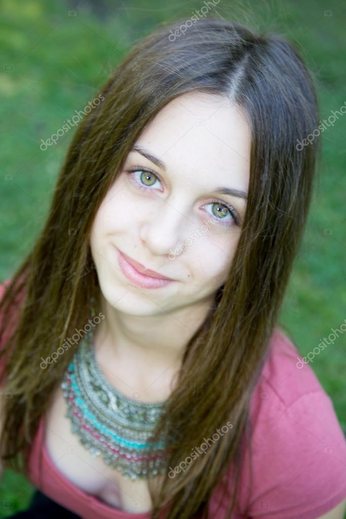 A pretty young brunette girl — Stock Photo © OceanProd #76278237