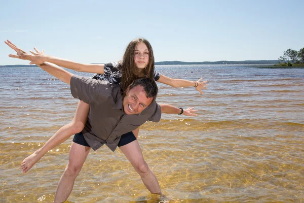 Familj i semester — Stockfoto