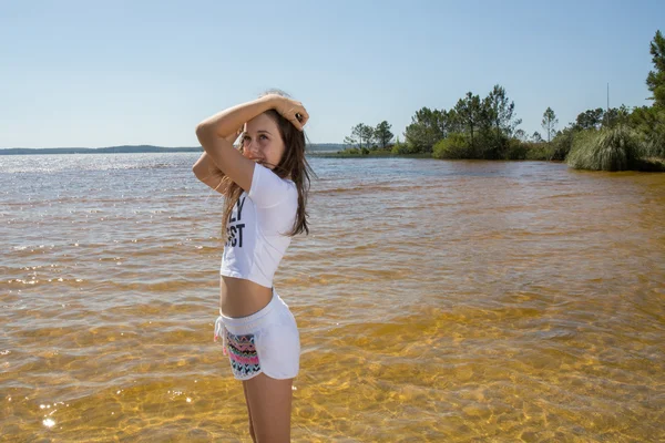 Teenager young girl in hollyday — Stock Photo, Image