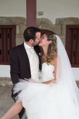 Mutlu ve güzel evli çift dışında