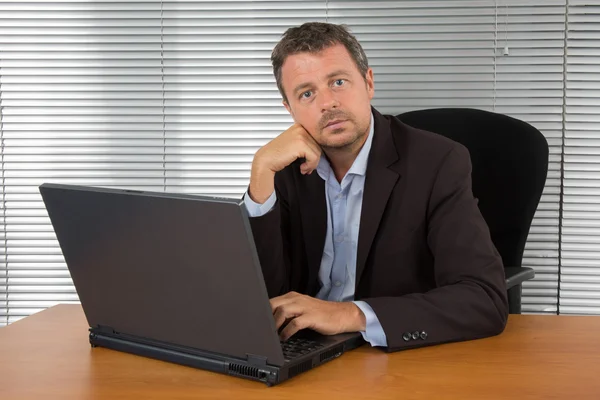 Handsome business man unshaven, pround of him — Stock Photo, Image