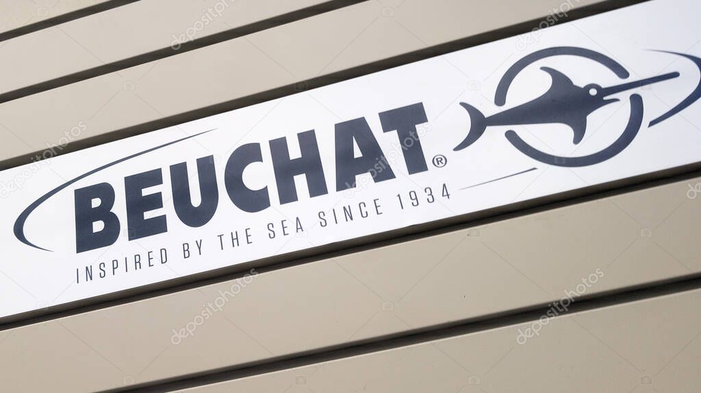 Bordeaux , france - 10 27 2025 : beuchat inspired by sea sporty brand sign and text logo facade wall sport store fishing hunting snorkeling freediving outdoor swimming and sportswear