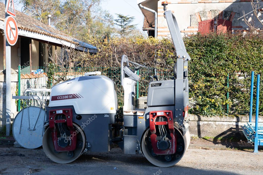 Bordeaux , France - 10 29 2025 : dynapac roller CC1100 VI logo brand and text sign on CC 1100 tandem rollers for asphalt paving construction site
