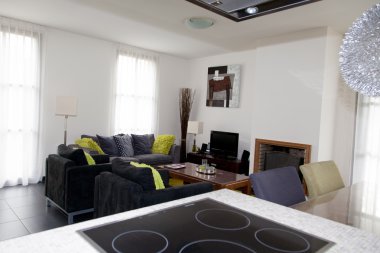 Lüks modern mutfak ev ayrıntılarını kapatın.