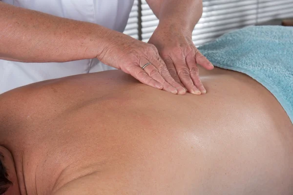 Close-up on the back of the man - massage — Stock Photo, Image