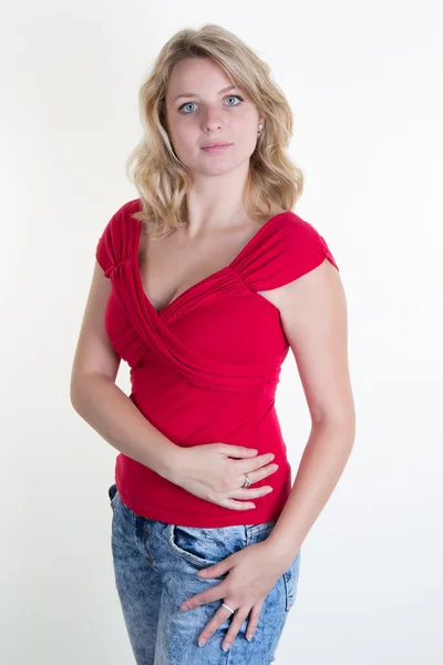 Mooie blonde jonge vrouw — Stockfoto