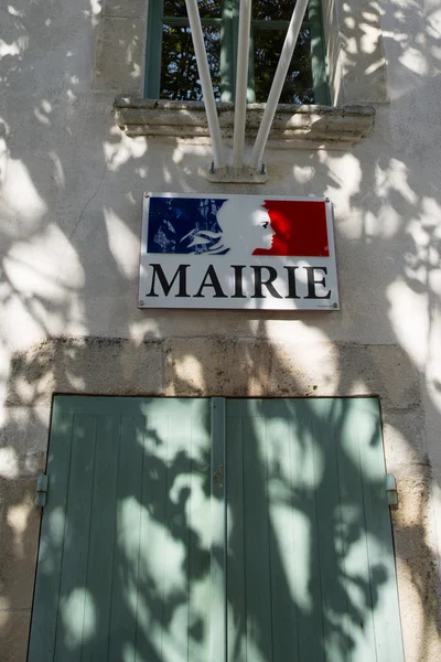 City Hall sign in French language " Mairie " — Stock Photo, Image