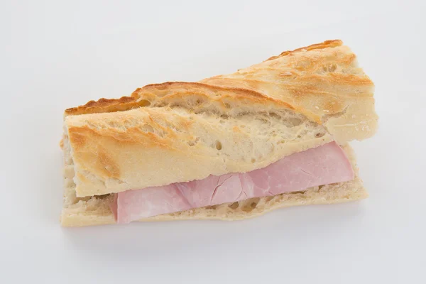 Sanduíche de presunto com manteiga isolada — Fotografia de Stock