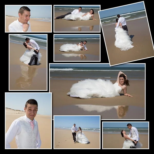 Collage de fotos de una pareja de boda —  Fotos de Stock