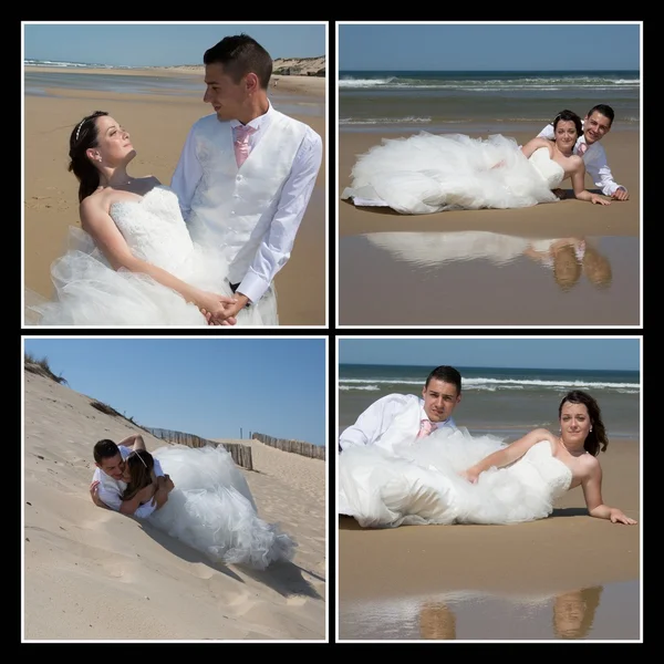 Collage de photos d'un couple de mariage — Photo