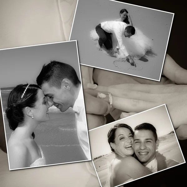 Collage de fotos de una pareja de boda —  Fotos de Stock