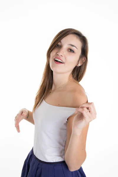 Studio portrait of a beautiful and lovely young woman — Stock Photo, Image