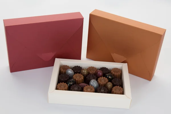 Scatola di caramelle al cioccolato per Natale — Foto Stock