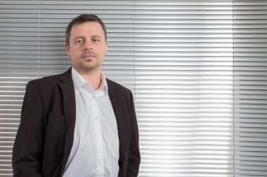 Bir Resepsiyon ofis, iş adamı iş üstünde müdür