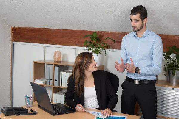 Business meeting : professional successful team man and woman — Stock Photo, Image