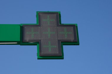 Yeşil eczane konumunu gösteren çapraz