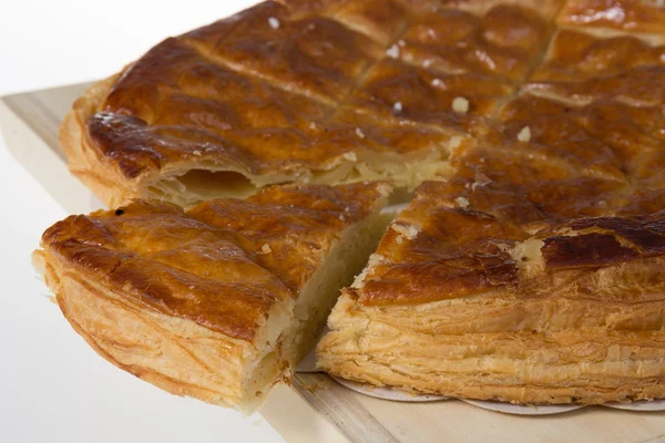 French epiphany kingcake with a golden crown — Stock Photo, Image