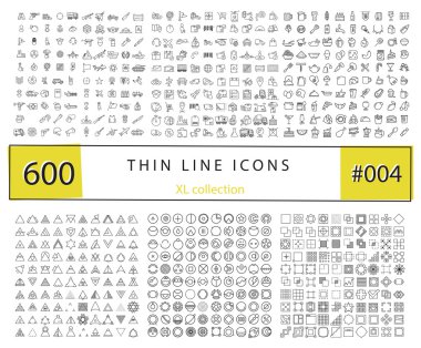İçin Infographics, mobil Ux/UI ki 600 vektör ince çizgi Icons set