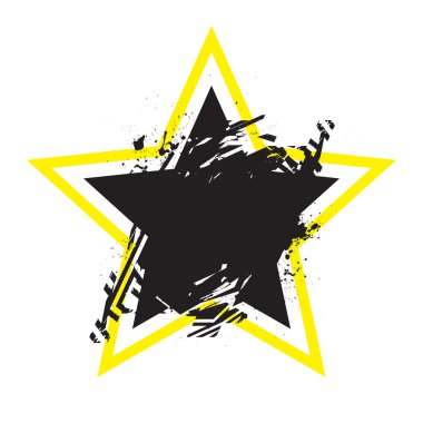 Su sıçramalarına ve uyarısı ile vektör stilize grunge geometrik şekli