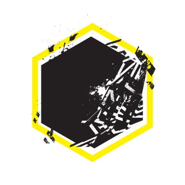 Su sıçramalarına ve uyarısı ile vektör stilize grunge geometrik şekli