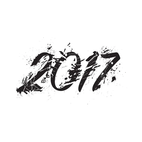 Vector grunge inscription for 2017 year. Lettering for greeting Royalty Free Stock Illustrations