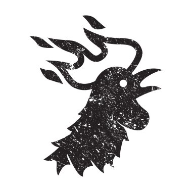 T-shirt tasarımı için illüstrasyon vektör horoz grunge stilize, 