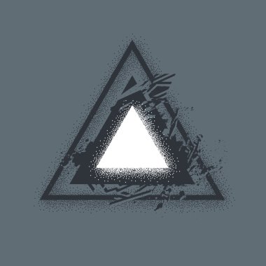 Dövme ile vektör sanat üçgeni tarz. Beyaz parlak ışık 