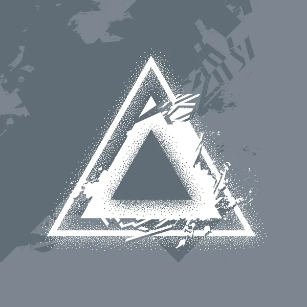 Háromszög illusztráció. Vektor art. Grunge grafikai stílus. Dotwork — Stock Vector