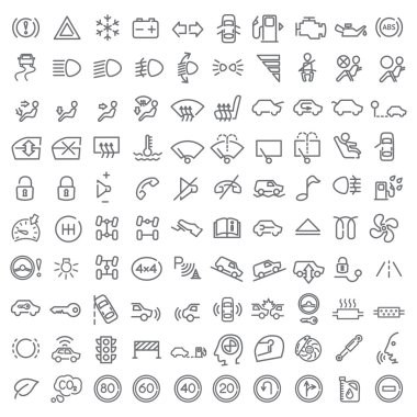 web tasarımı ve kullanıcı arabirimi için 100 vektör hat Icons set