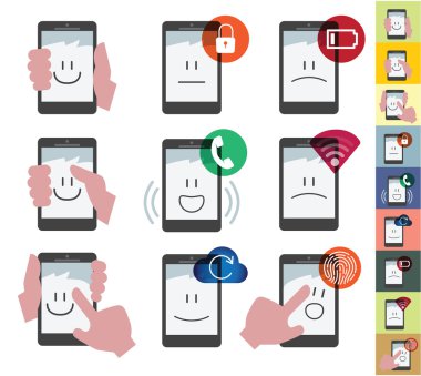 Vektör temiz Icons set