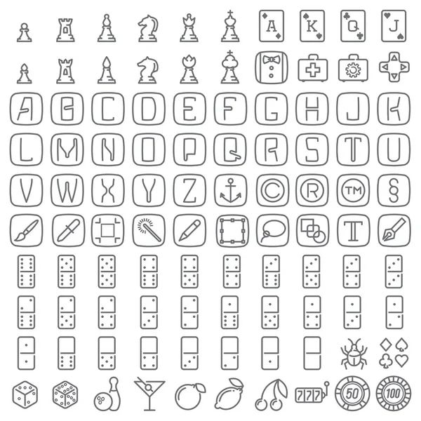 100 iconos lineales vectoriales modernos establecidos para el diseño web y el usuario inter — Vector de stock