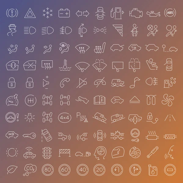 Cien iconos de línea vectorial conjunto — Archivo Imágenes Vectoriales