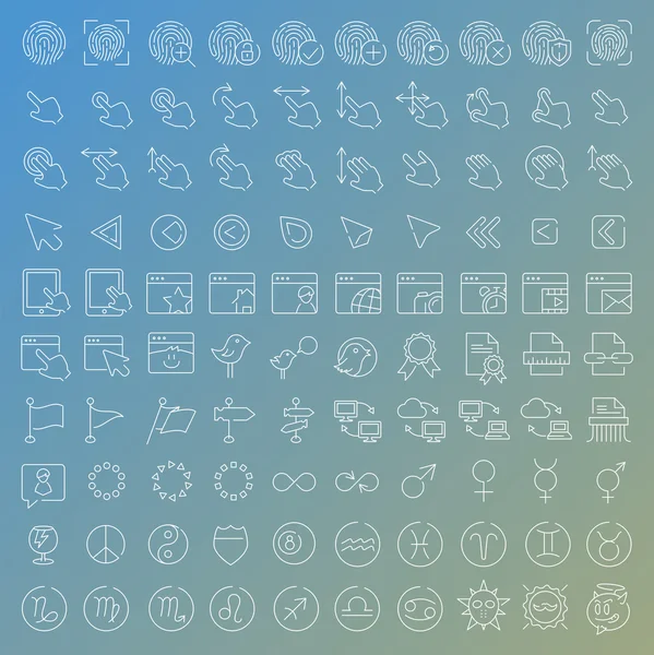 Cien iconos de línea vectorial conjunto — Archivo Imágenes Vectoriales