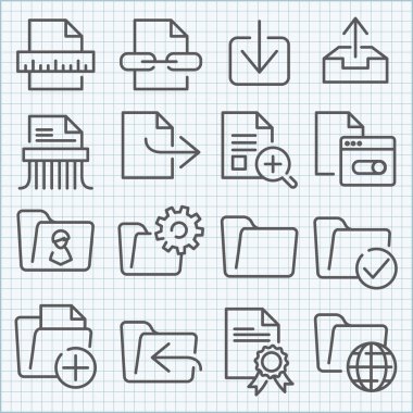 Vektör ince çizgi Icons set