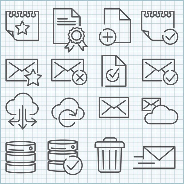 Vector thin line icons set — Stock Vector