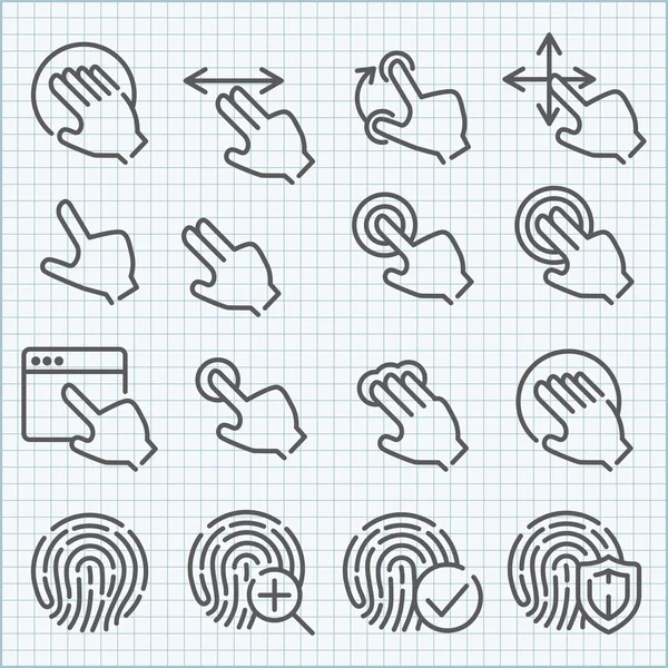 Vector line icons set — Stock Vector