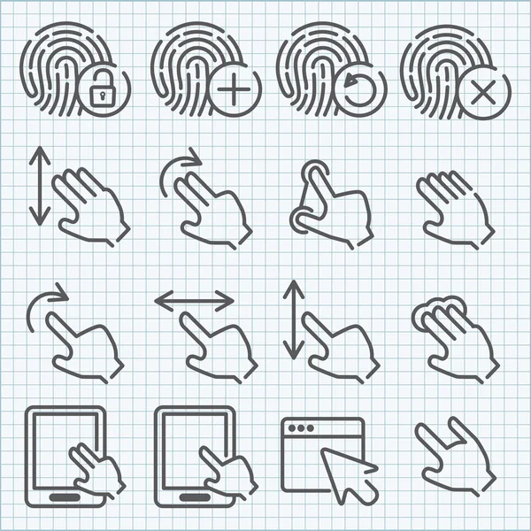 Vector line icons set — Stock Vector