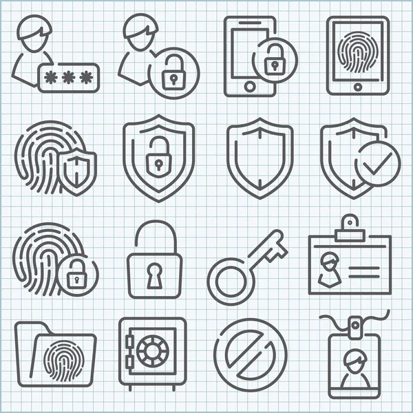 Vector thin line icons set — Stock Vector