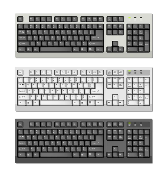 Teclados de computador vetorial com letras ENG —  Vetores de Stock