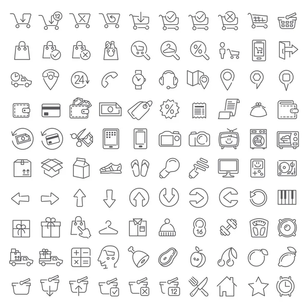 Cento icone impostate — Vettoriale Stock