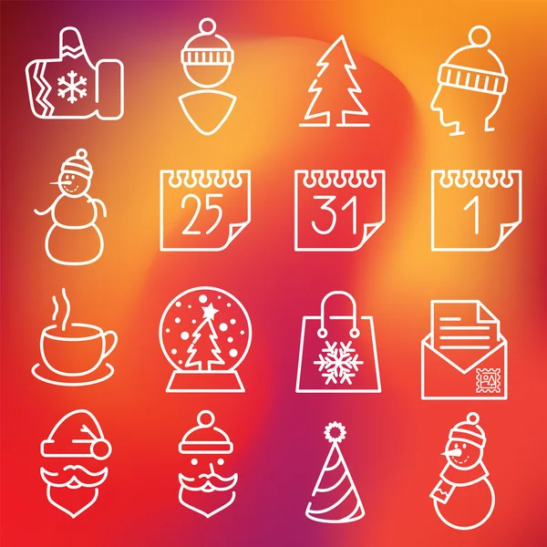 Christmas Icons set — Stok Vektör