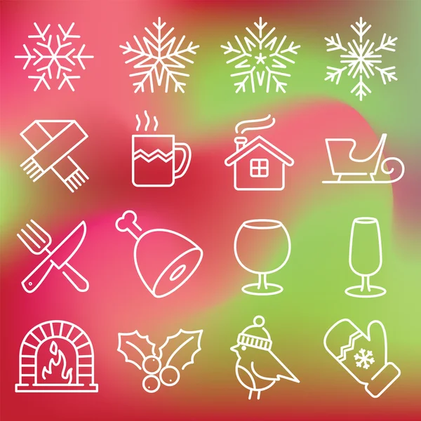 Kerst iconen instellen — Stockvector