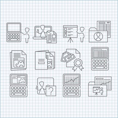 Programlama, eğitim ve geliştirme Icons set